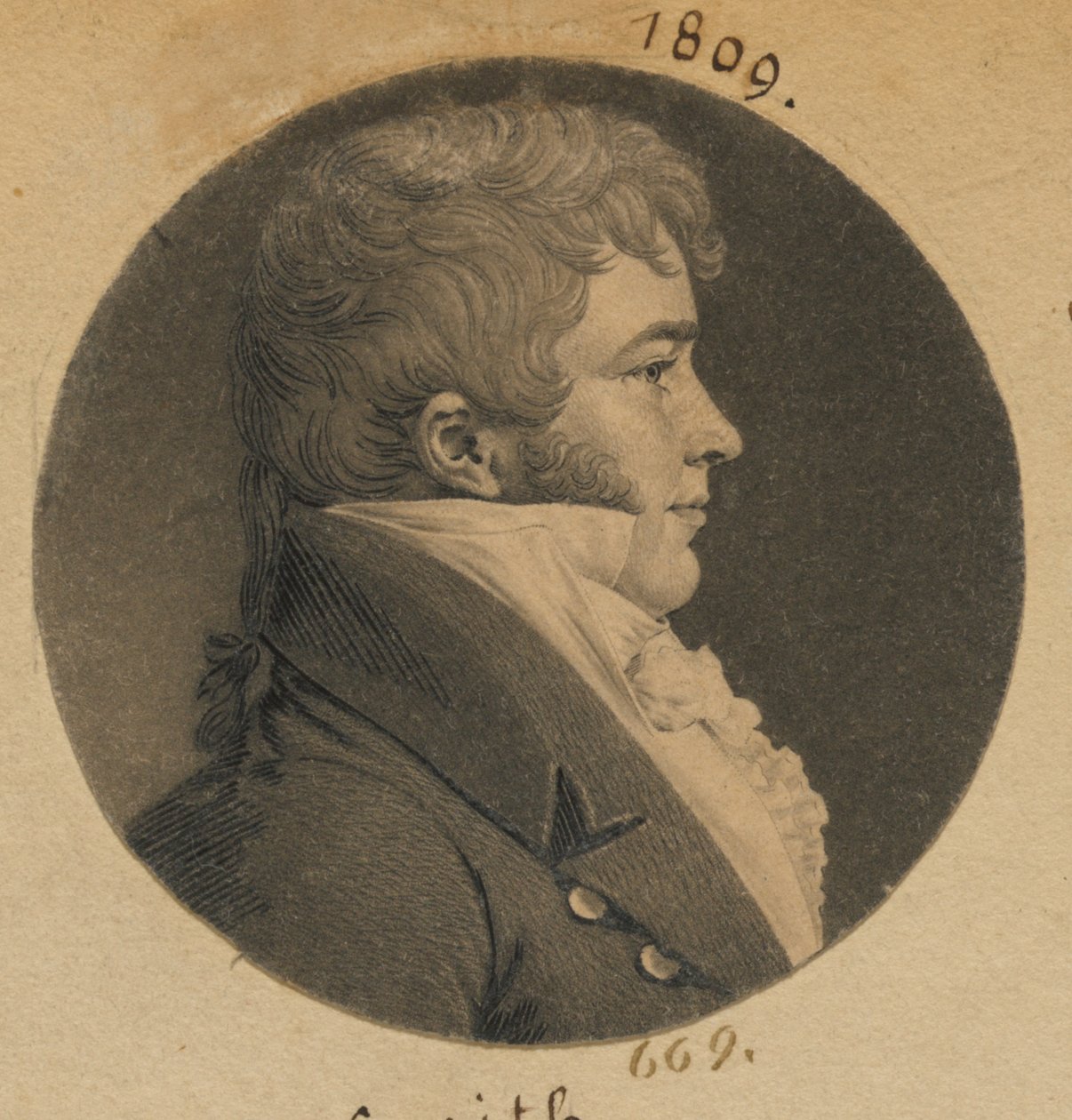Onbekende man door Charles Balthazar Julien Févret de Saint-Mémin