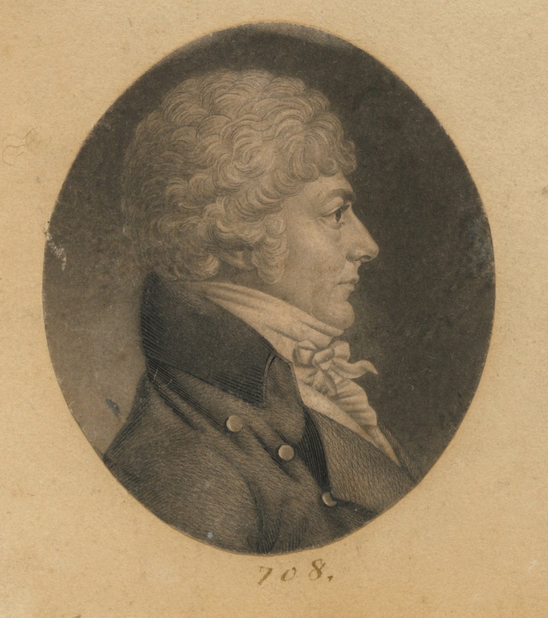 Onbekende man door Charles Balthazar Julien Févret de Saint-Mémin