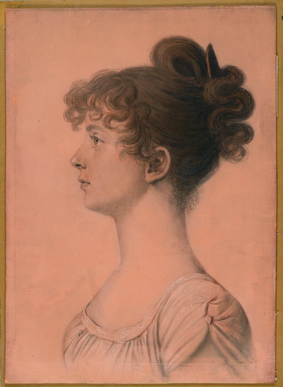Portret van Elizabeth Bland Mayo van Powhattan Seat, c.1808 door Charles Balthazar Julien Févret de Saint Mémin