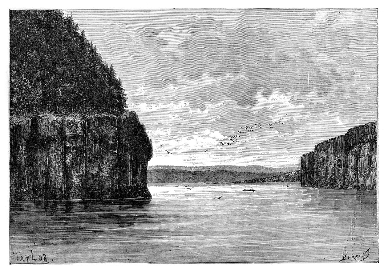 De Angara rivier, onder de Padunskiy stroomversnellingen, Siberië, Rusland, 1895 door Charles Barbant