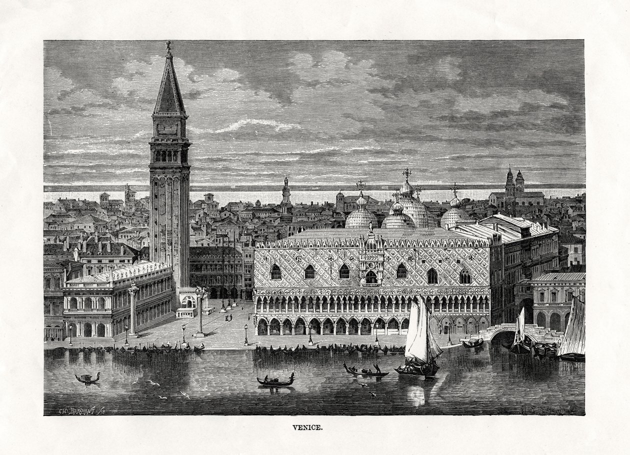 Venetië, Italië, 1879 door Charles Barbant