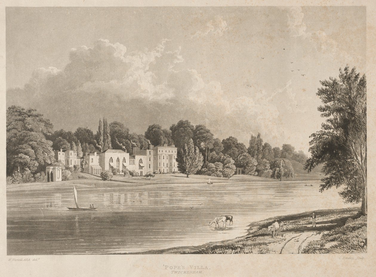 Paus Villa, Twickenham, 1828 door Charles Bentley