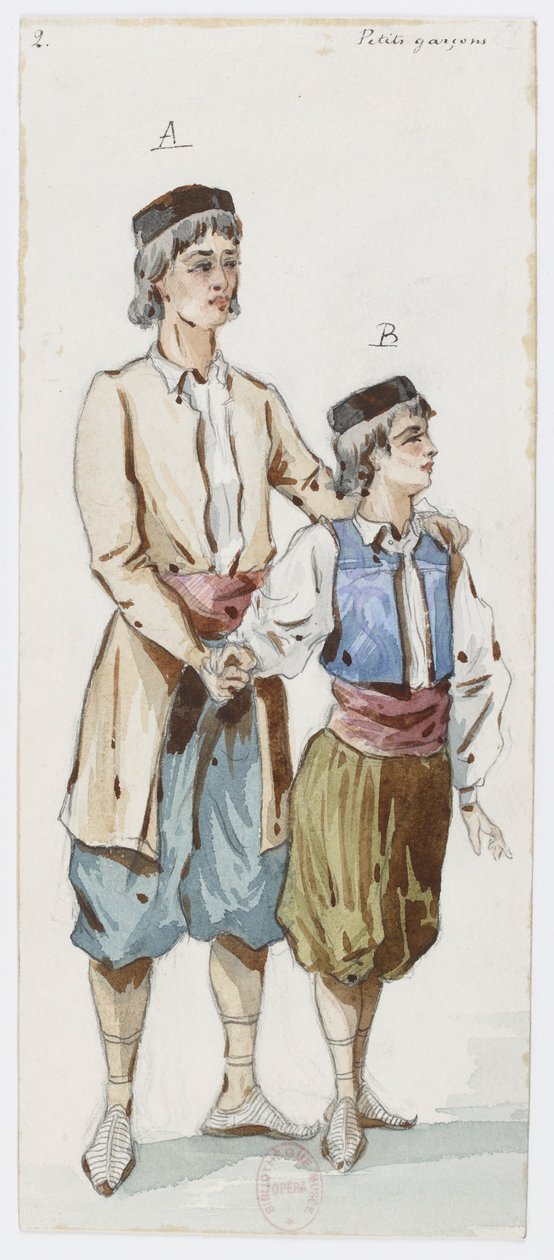 Holmès - De Zwarte Berg - kostuumontwerpen van Charles Bianchini - 02. Kleine jongens door Charles Bianchini