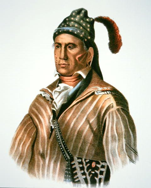 Menawa, hoofd van de Creek-mensen, naar een schilderij van 1826 door Charles Bird (after) King