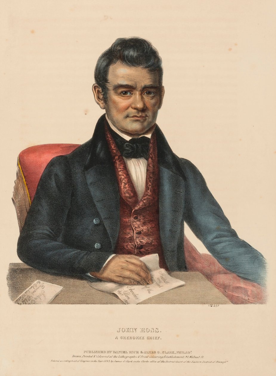 JOHN ROSS. A CHEROKEE CHIEF, uit History of the Indian Tribes of North America. door Charles Bird King