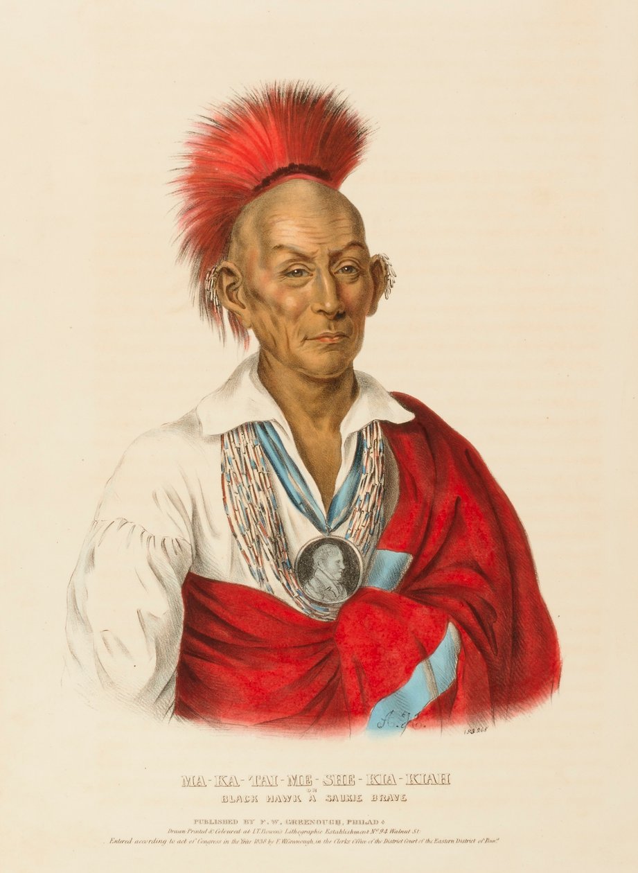 MA-KA-TAI-ME-SHE-KIA-KIAH, uit Geschiedenis van de Indianenstammen van Noord-Amerika door Charles Bird King