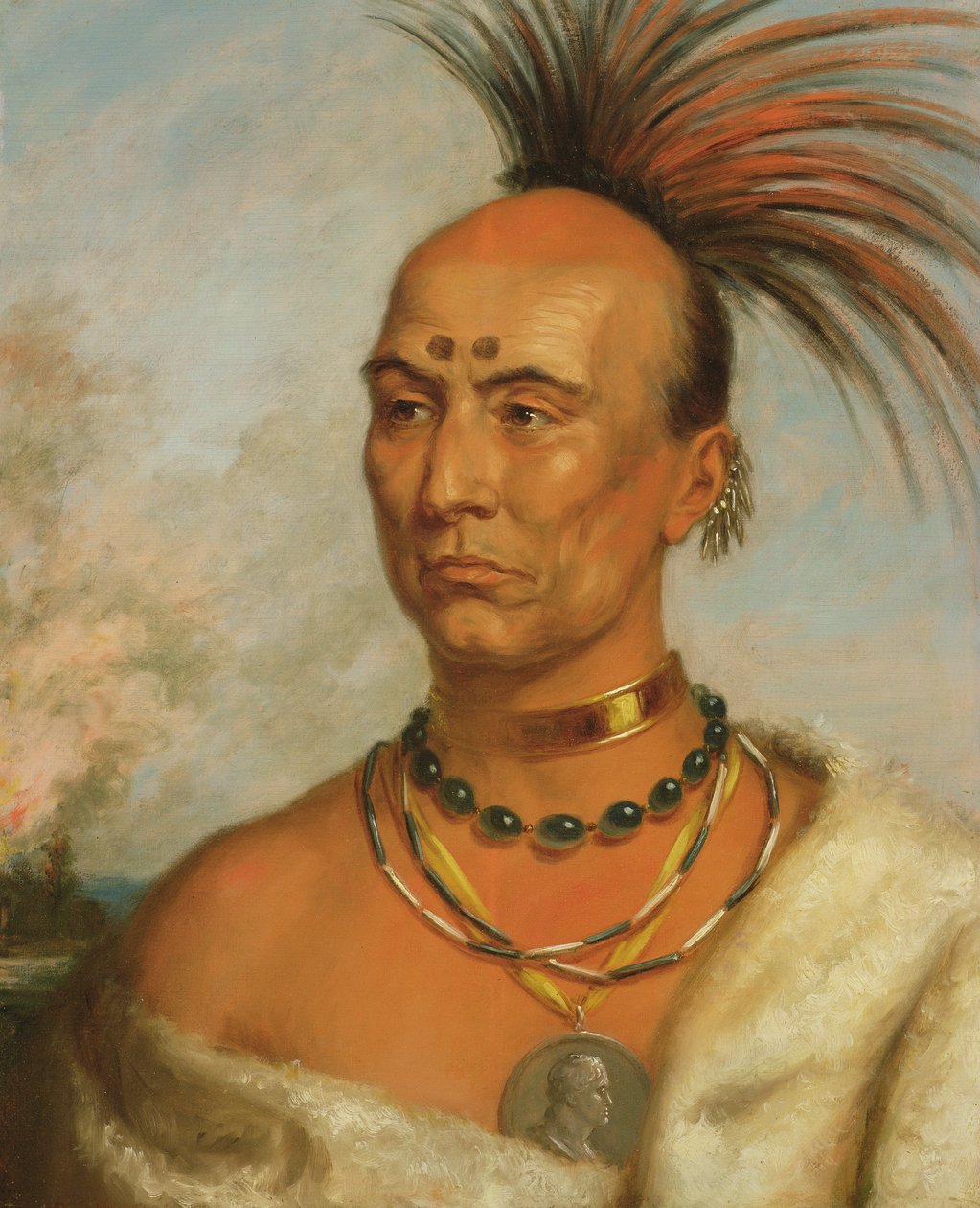 Makataimeshekiakiak (Black Hawk) ca. 1853 door Charles Bird King
