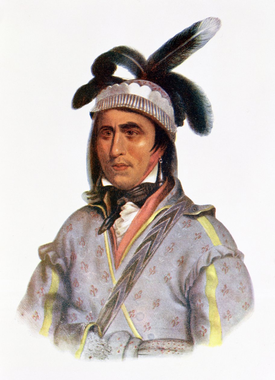 Opothle-Yoholo, een Creek Chief, 1825, illustratie uit 