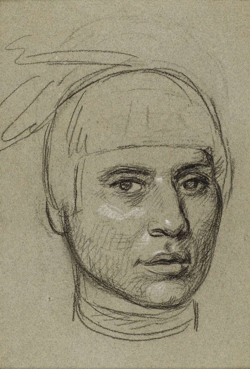 Studie voor een portret van No-Tin (Wind), een Ojibwe-leider door Charles Bird King