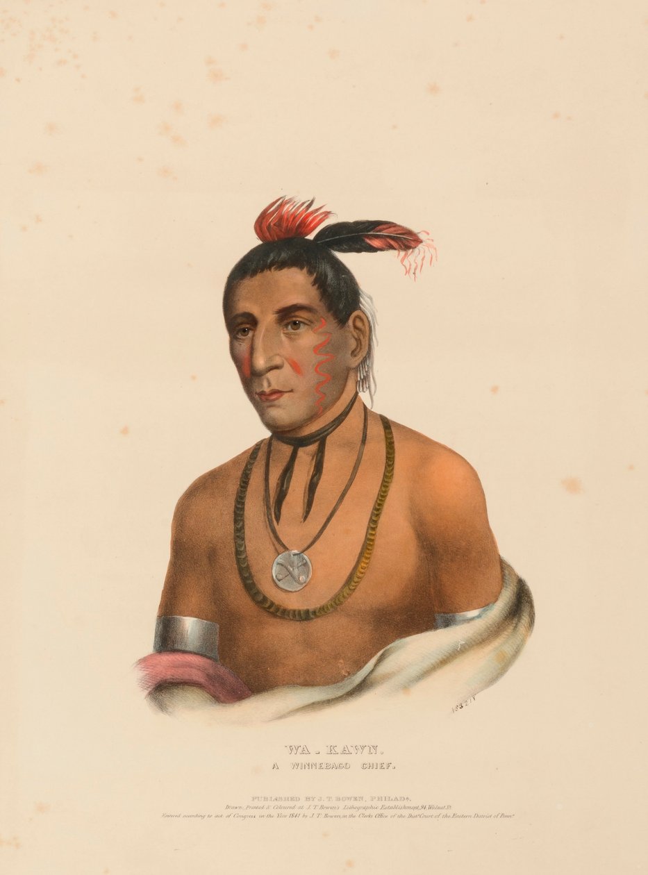 WA-KAWN, A WINNEBAGO CHIEF, uit History of the Indian Tribes of North America. door Charles Bird King