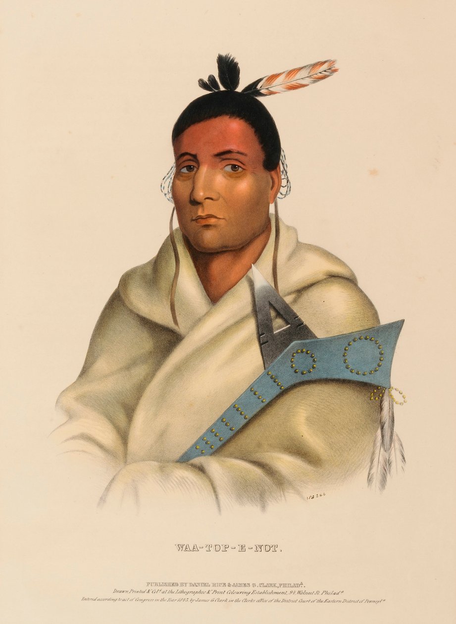 WAA-TOP-E-NOT., uit Geschiedenis van de Indianenstammen van Noord-Amerika door Charles Bird King
