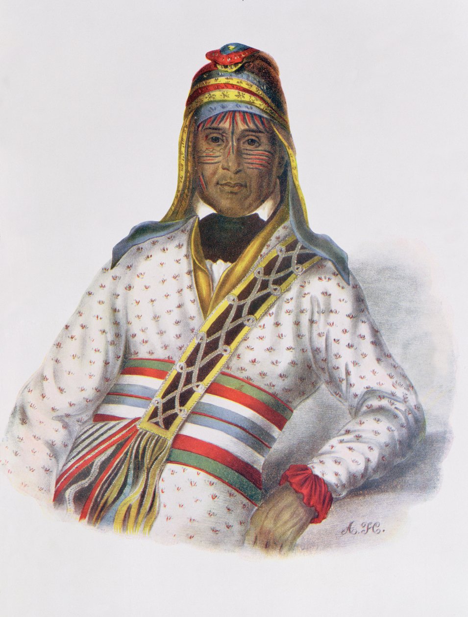 Yoholo-Micco, een Creek-hoofdman, 1825, illustratie uit 