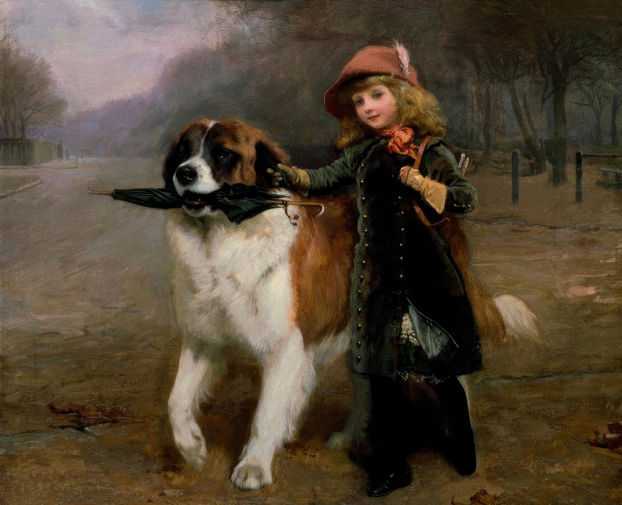 Off to School door Charles Burton Barber