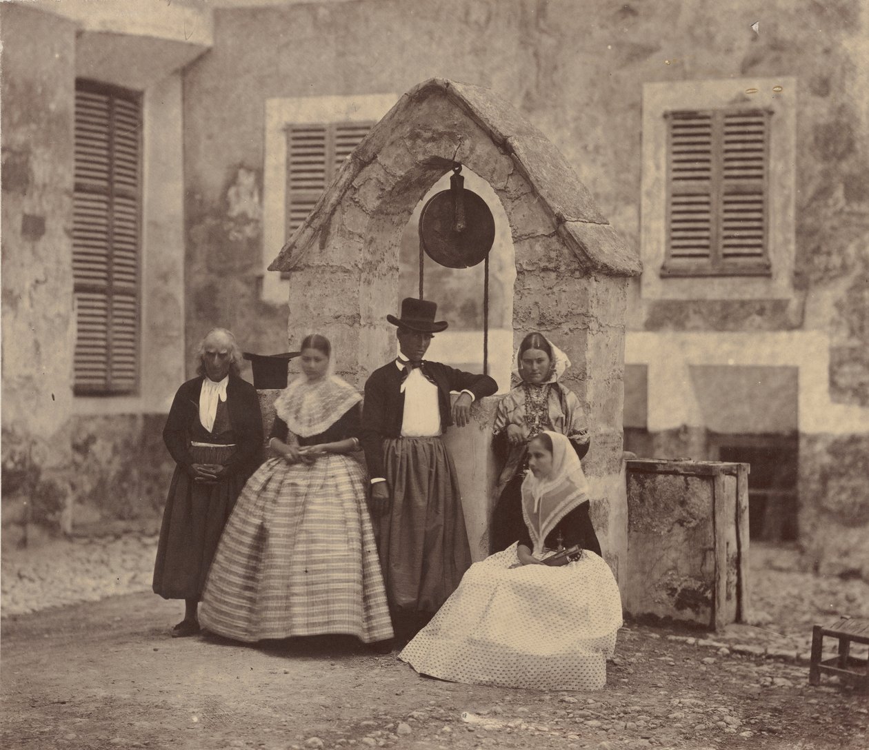 Balearen, Dorpsbewoners van Palma en hun omgeving, 1860 door Charles Clifford