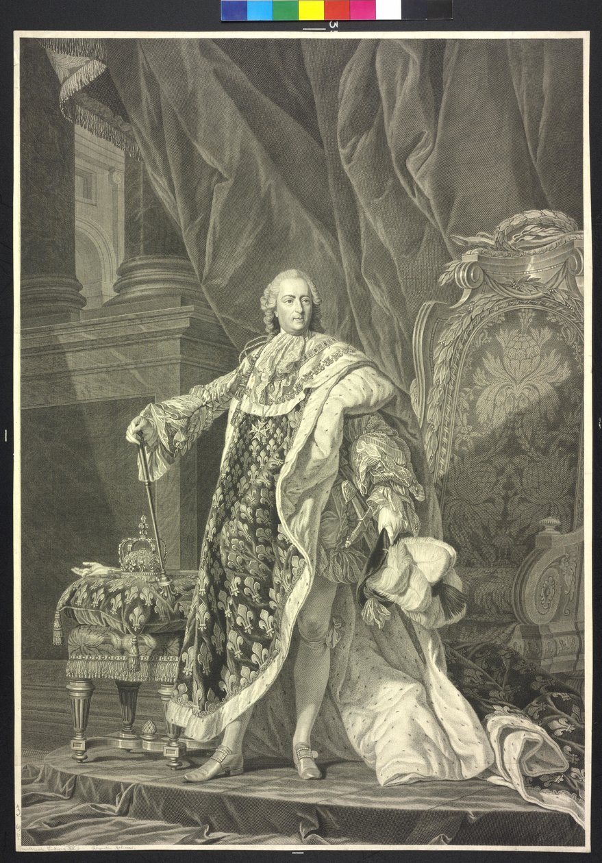 Koning van Frankrijk Lodewijk XV door Charles Clément Bervic