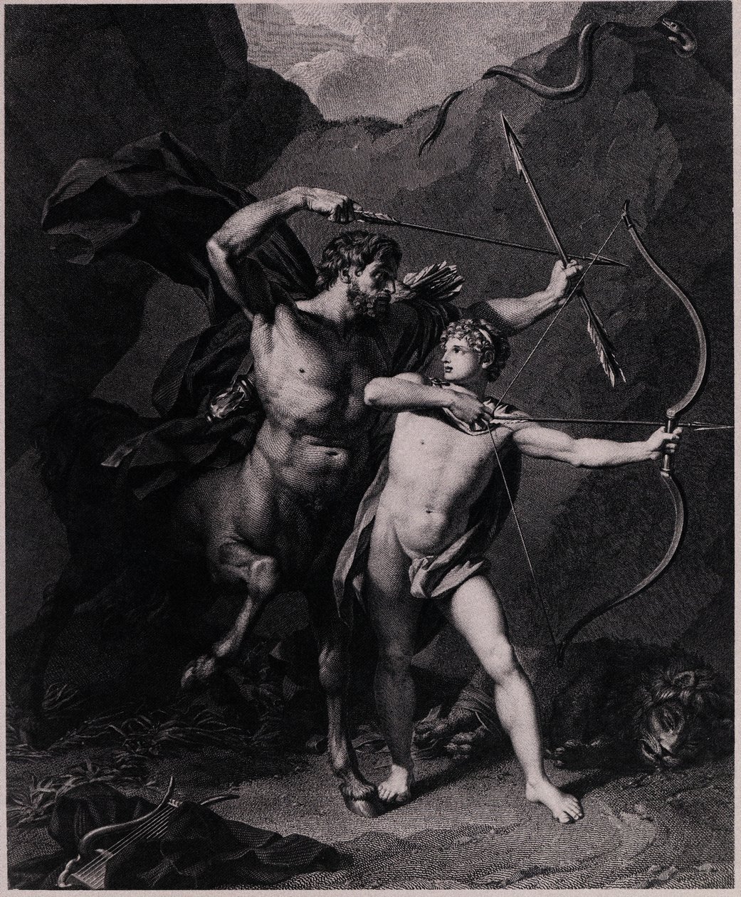 De opvoeding van Achilles door Charles Clément Bervic