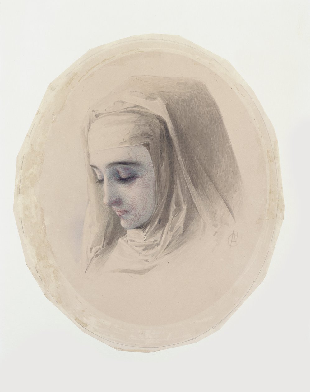 Hoofdstudie voor Convent Gedachten, 1851 door Charles Collins