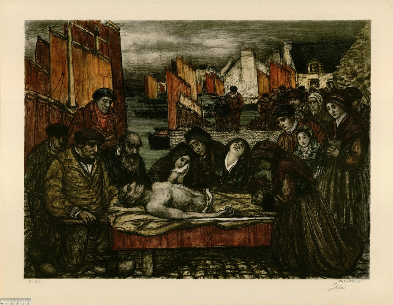 Pijn in het land van de zee of De slachtoffers van de zee (proef c) door Charles Cottet
