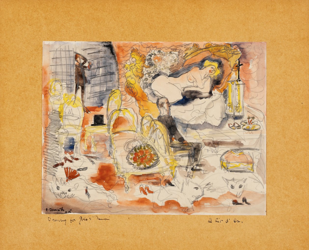 Graaf Muffat ontdekt Nana met de markies de Chouard door Charles Demuth