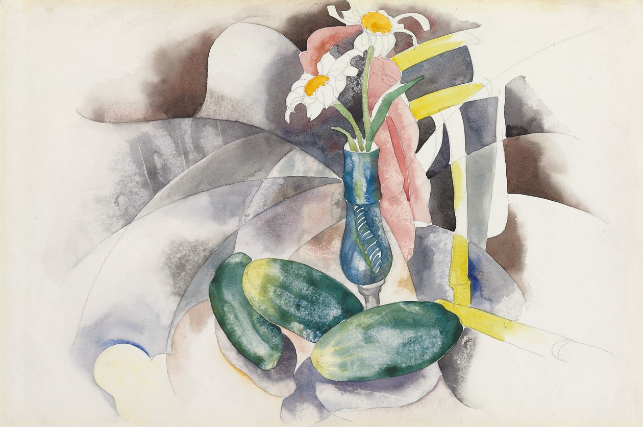 Bloemen en Komkommers, ca. 1924 door Charles Demuth