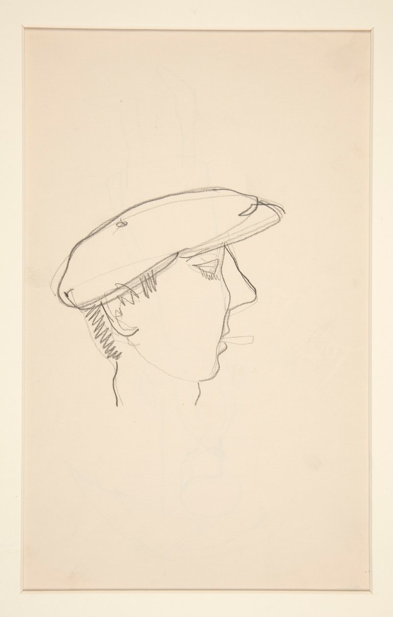 Hoofd van een man die rookt (recto); Vrouw met paraplu (verso) door Charles Demuth
