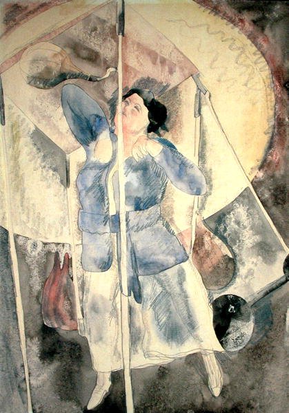 Vrouw met boksbal door Charles Demuth
