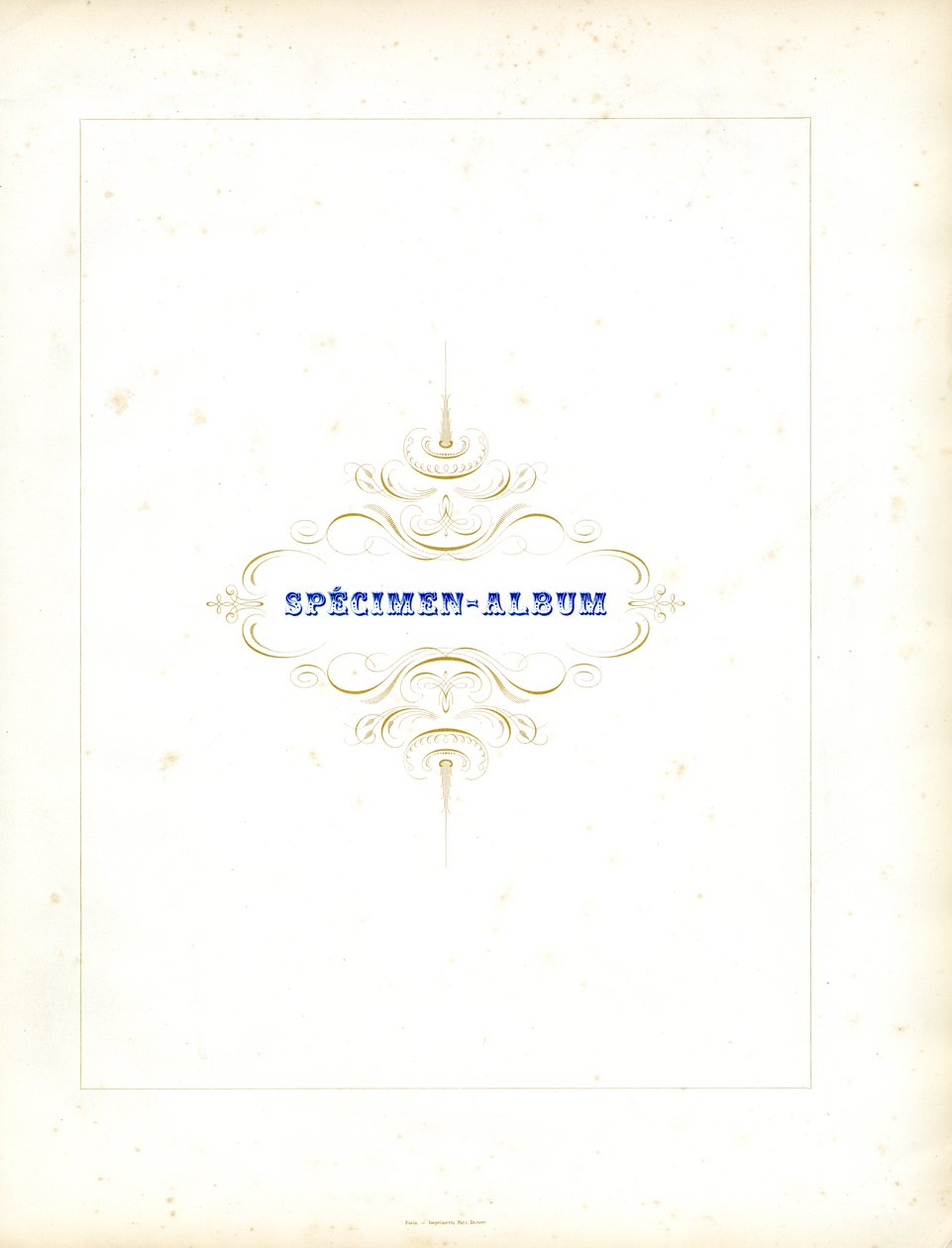 Kalligrafisch titelornament voor type-exemplaarboek (print) door Charles Derriey
