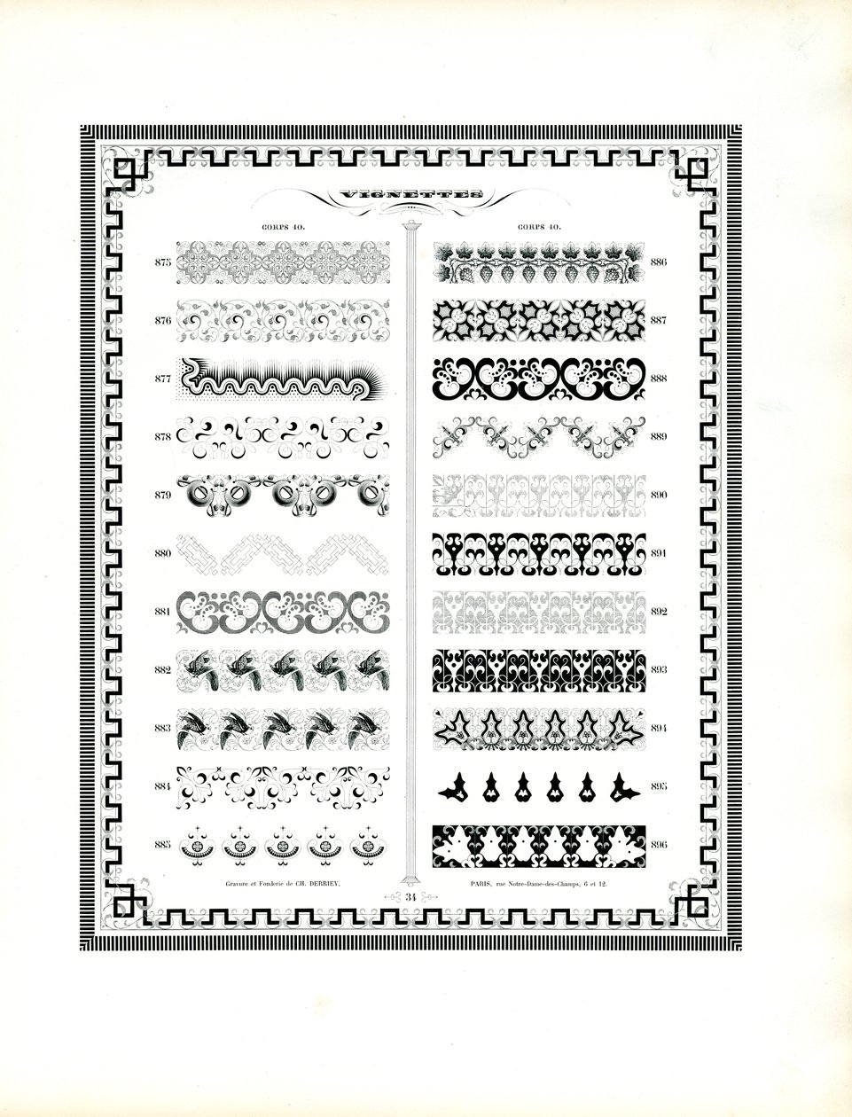 Collectie decoratieve randen (print) door Charles Derriey