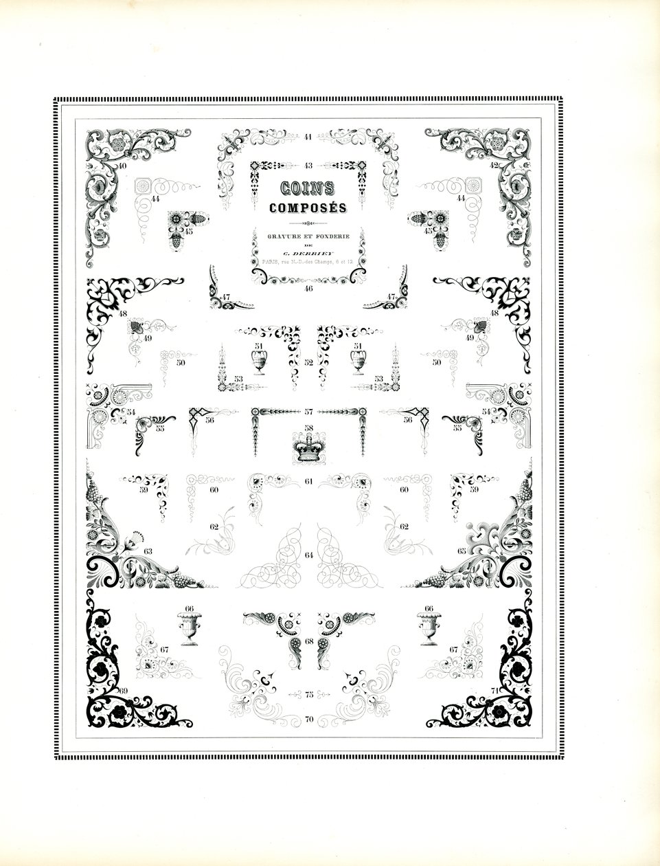 Collectie decoratieve framehoeken (print) door Charles Derriey
