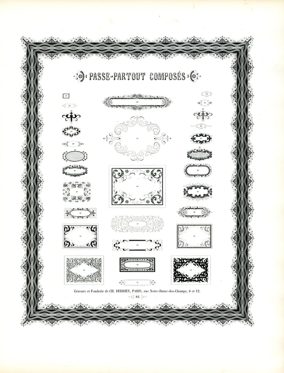 Collectie decoratieve kaders en randen (print) door Charles Derriey
