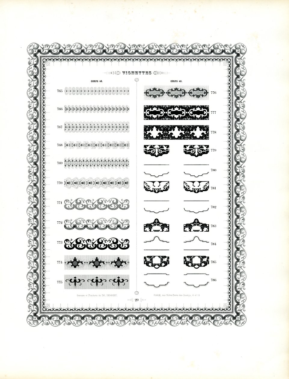 Collectie sierranden en decoratieve stukken (print) door Charles Derriey
