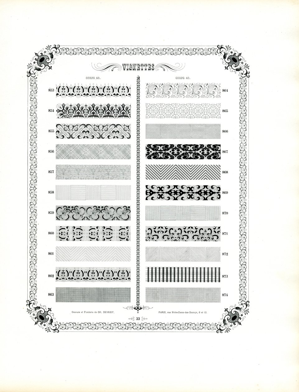 Collectie decoratieve sierstrips (print) door Charles Derriey