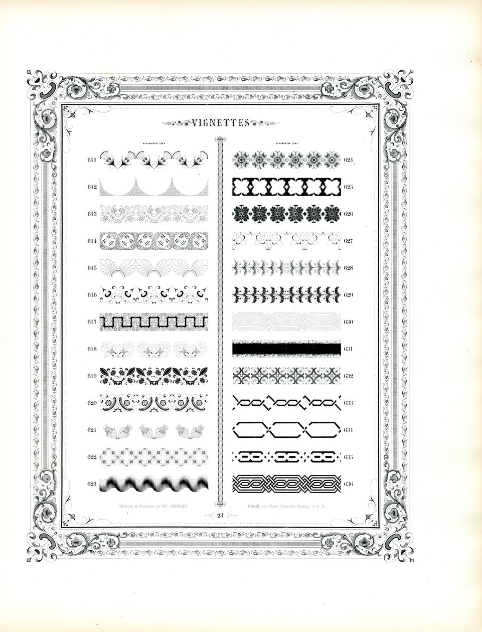 Decoratieve randen en sierpatronen (print) door Charles Derriey