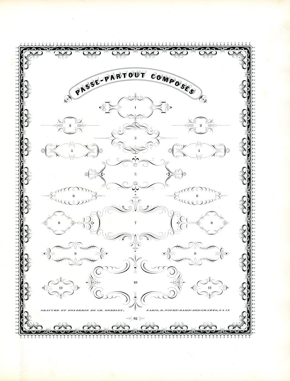 Decoratieve cartouche serie (print) door Charles Derriey