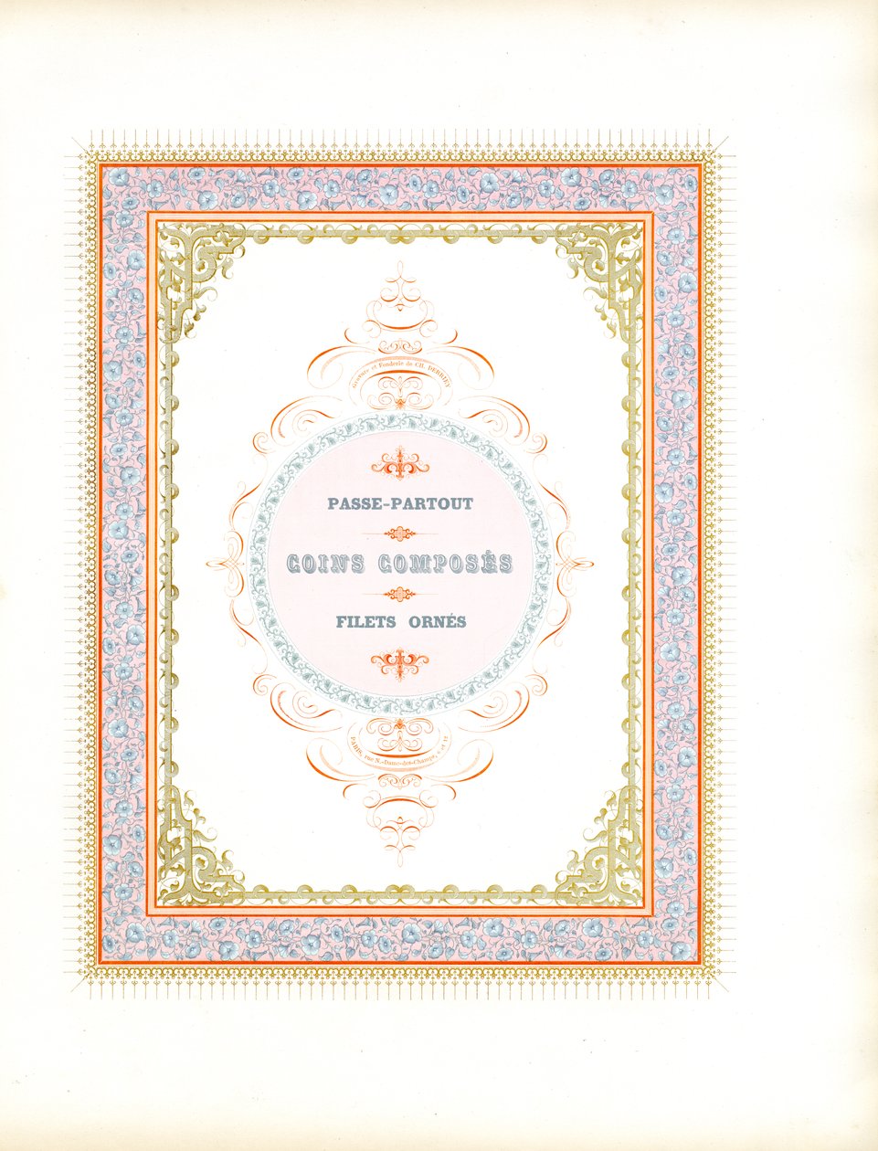 Decoratieve lijst met Passepartout (print) door Charles Derriey