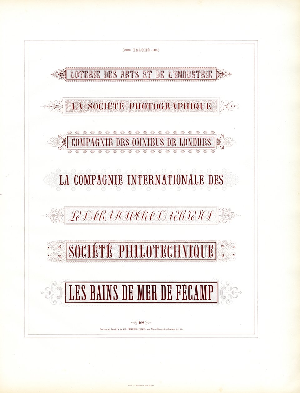 Decoratieve titelcartouches voor zakelijke documenten (afdrukken) door Charles Derriey
