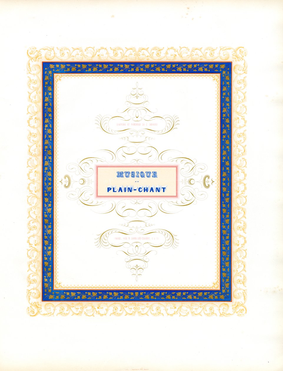 Decoratieve titelpagina voor kerkmuziek (afdrukken) door Charles Derriey