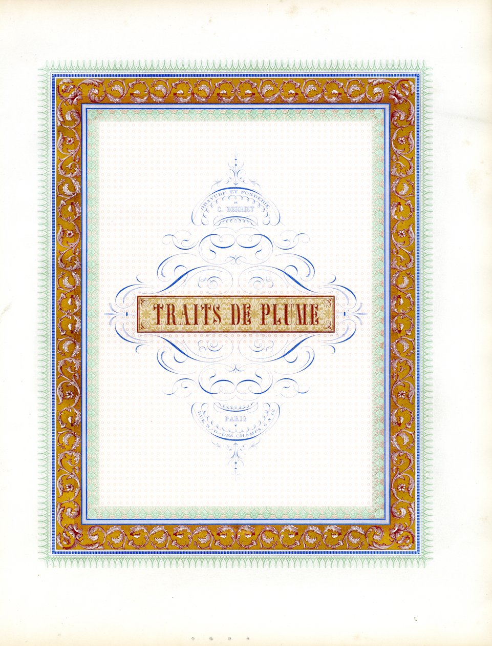 Decoratieve titelpagina voor pennenvlaaien (afdrukken) door Charles Derriey