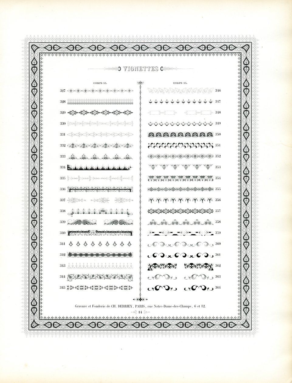 Decoratieve vignetten en ornamentele motieven (print) door Charles Derriey