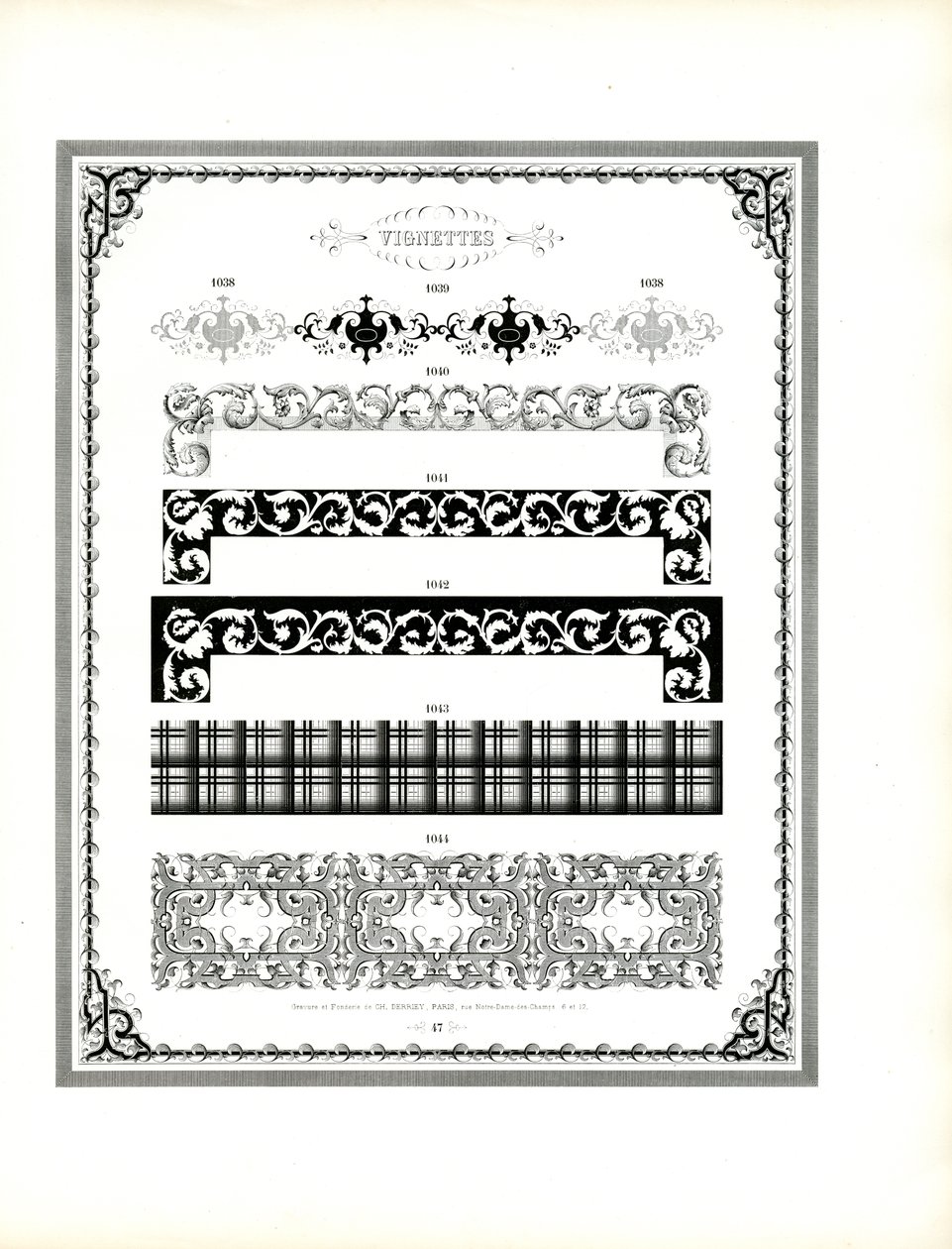 Elegante vignetten voor hoogwaardige kaderafdrukken (print) door Charles Derriey