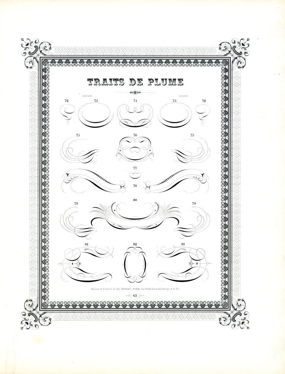 Kalligrafische penvullingen in groot formaat (print) door Charles Derriey
