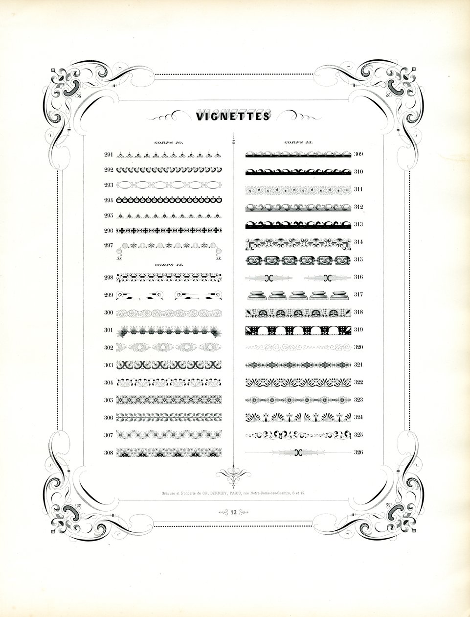 Sierranden en decoratieve elementen (afdrukken) door Charles Derriey