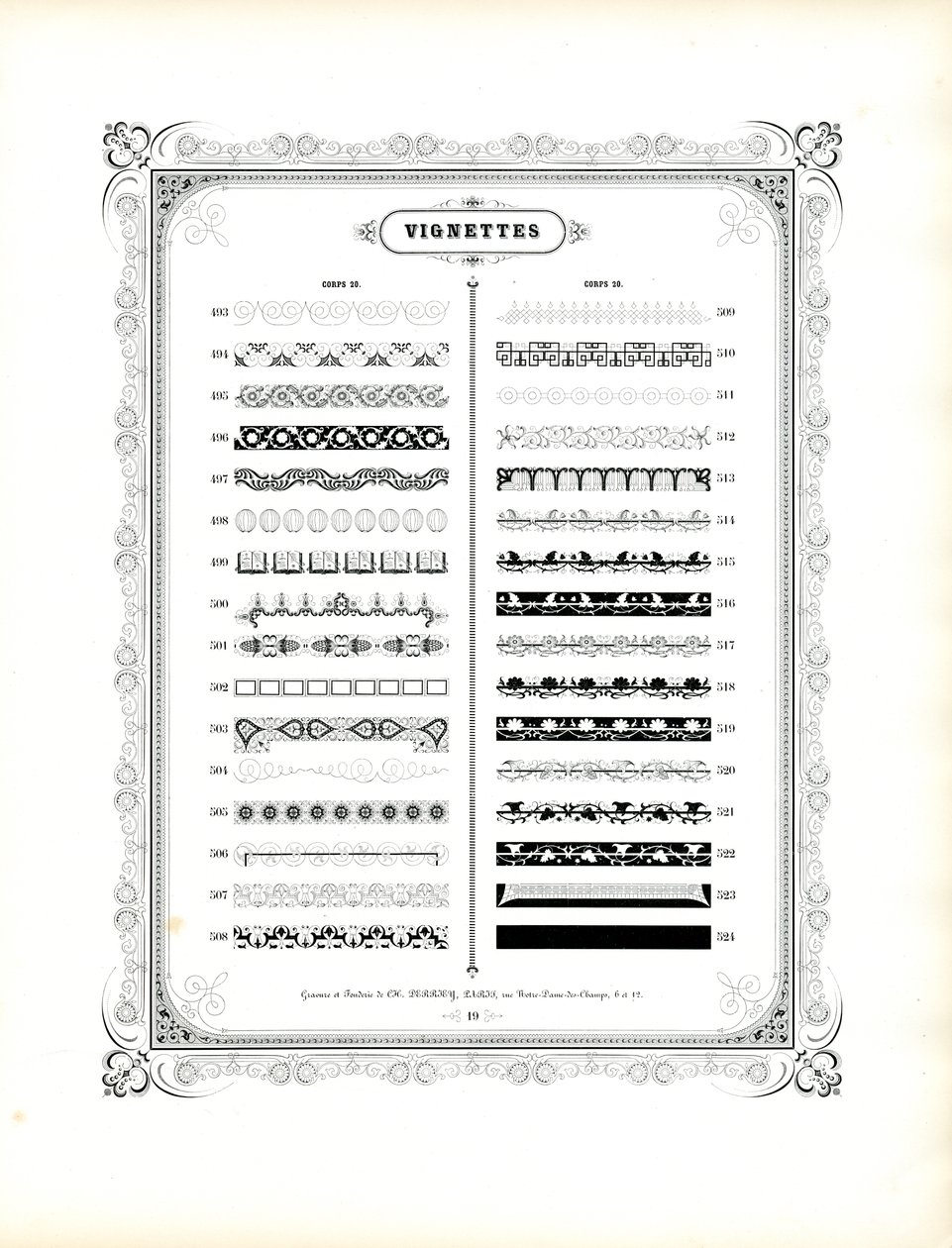 Sierranden en vignetten, korps 20 (Vervolg) (druk) door Charles Derriey