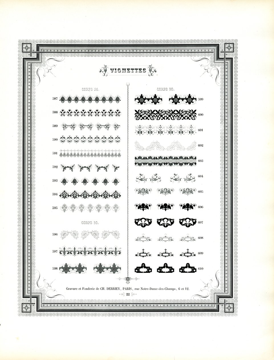 Sierranden en decoratieve elementen (print) door Charles Derriey
