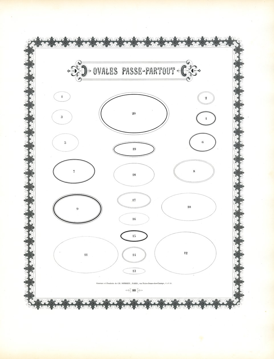 Ovale Passepartout Frames (print) door Charles Derriey