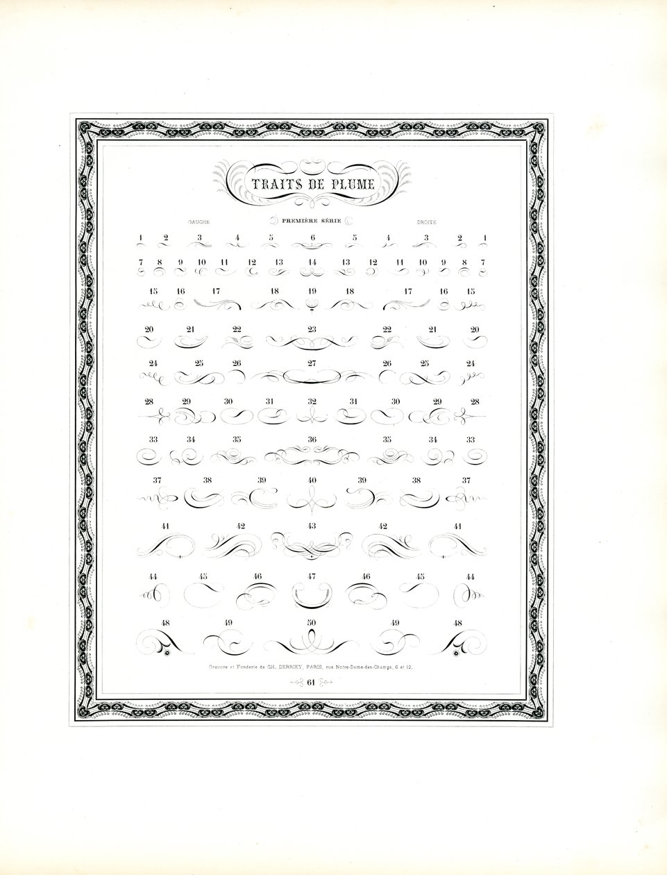 Voorbeeldcatalogus voor kalligrafische penvullingen - eerste serie (print) door Charles Derriey