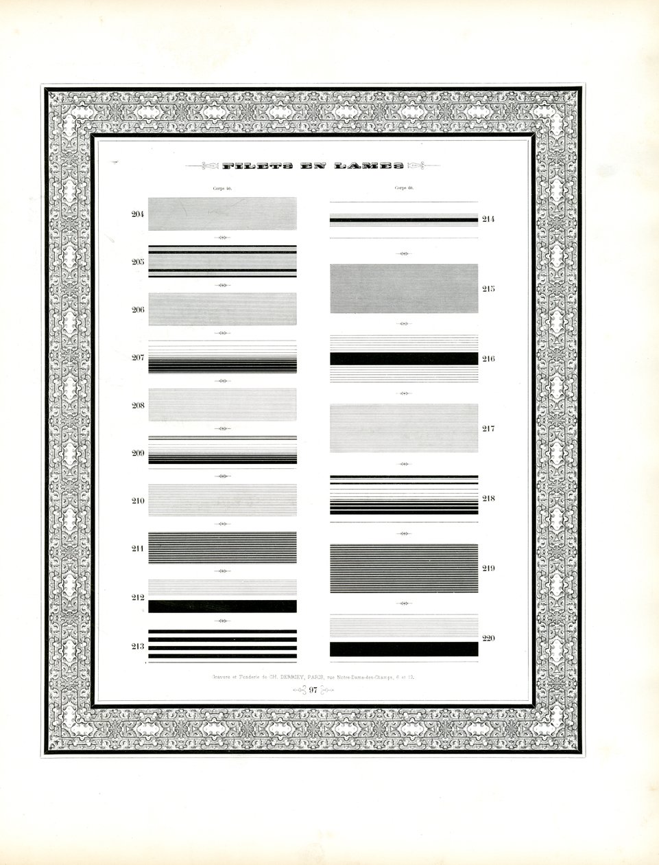Typografische lijnelementen - Filets en Lames, derde serie (print) door Charles Derriey