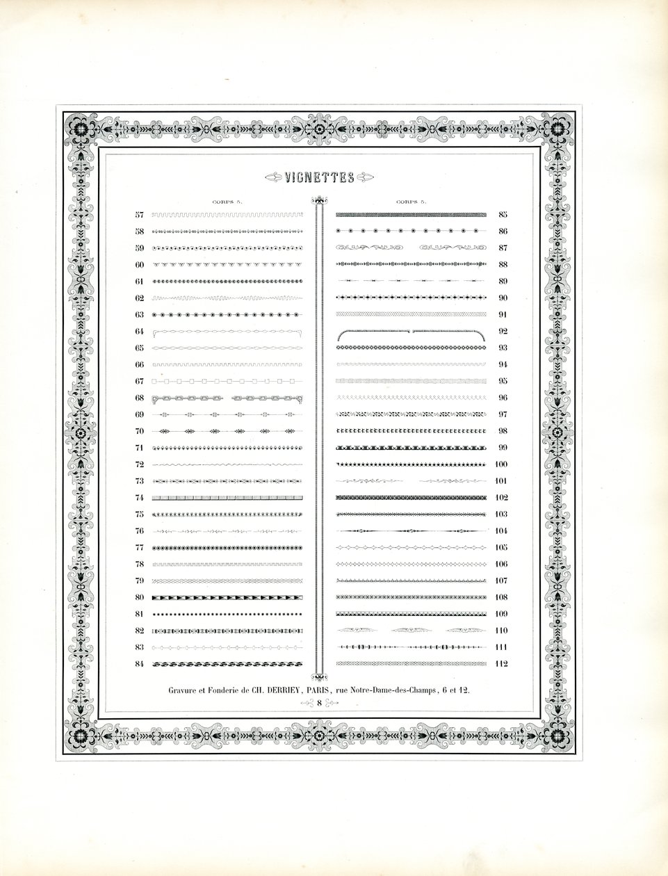Vignette Specimen Catalog Sheet 2 (print) door Charles Derriey