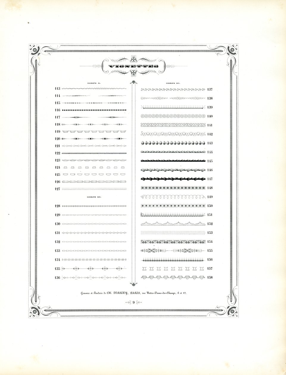 Vignette Specimen Catalog Sheet 3 (print) door Charles Derriey