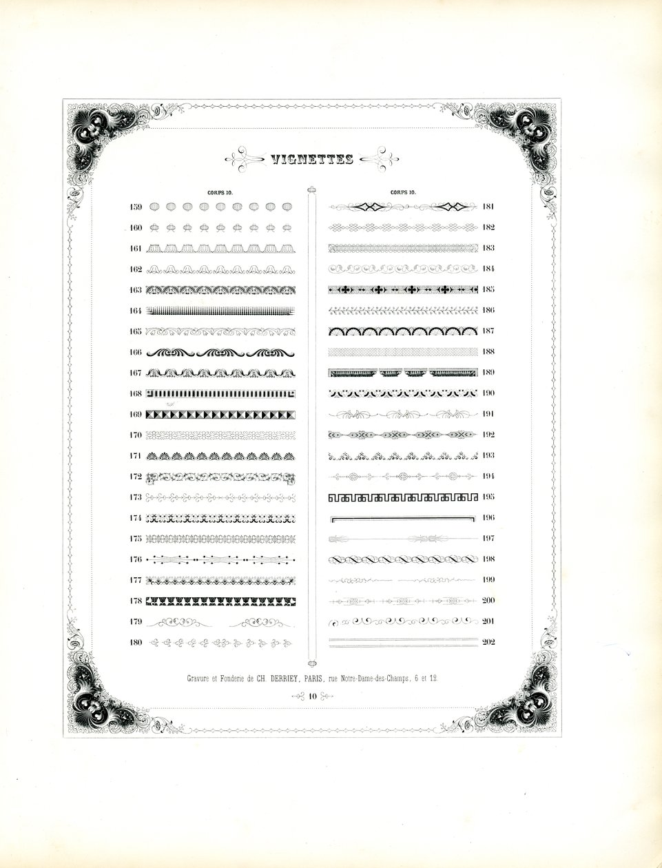 Vignette Specimen Catalog Sheet 4 (print) door Charles Derriey